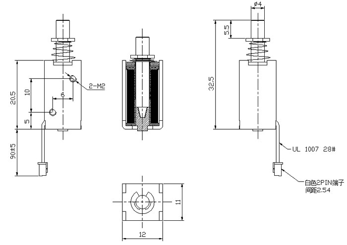 办公柜锁九游·官方版web站入口产品尺寸图