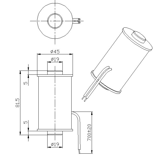 磁力感应九游·官方版web站入口线圈SDL-XQ1971A-12L25尺寸图