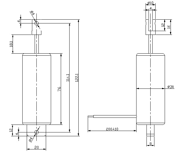 直流圆管拉动式九游·官方版web站入口尺寸图